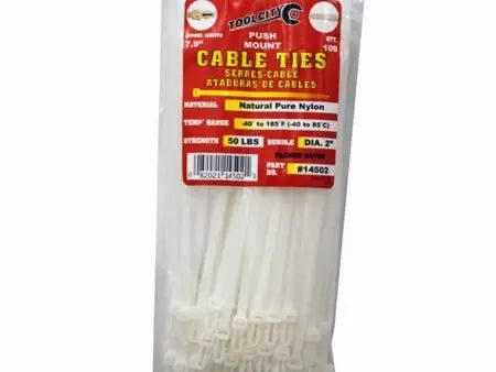 Tool City 7.9 in. L White Cable Tie 100 Pack Hot on Sale