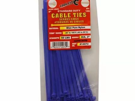 Tool City 8 in. L Blue Cable Tie 100 Pack Supply