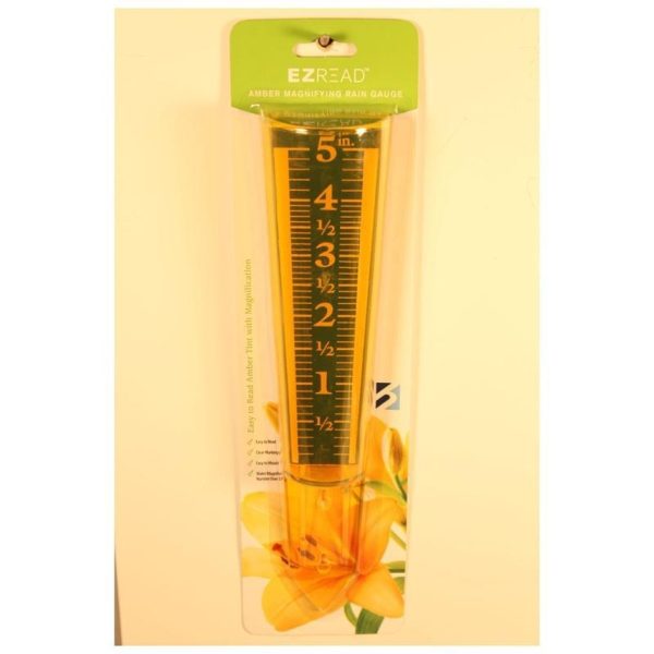 AMBER MAGNIFYING RAIN GAUGE (5 INCH, AMBER) Discount