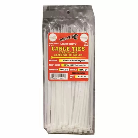 Tool City 8 in. L White Cable Tie For Sale