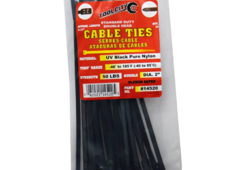 Tool City 8.25 in. L Black Cable Tie 50LB SD DOUBLE HEAD 25 Pack Supply