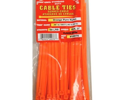 Tool City 8 in. L Orange Cable Tie 100 Pack Online Hot Sale