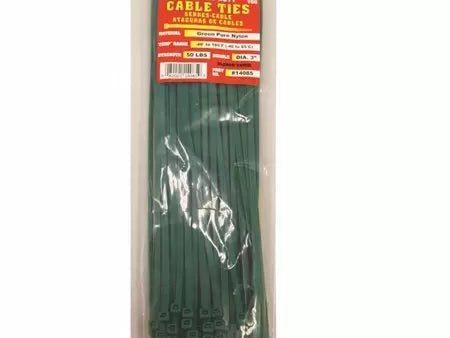 Tool City 11.8 in. L Green Cable Tie 100 Pack For Sale