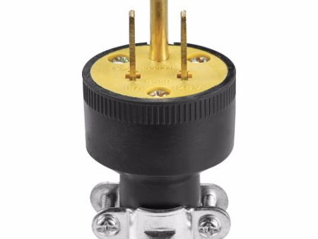 Eaton Cooper Wiring Straight Blade Plug 15A, 125V Black Supply