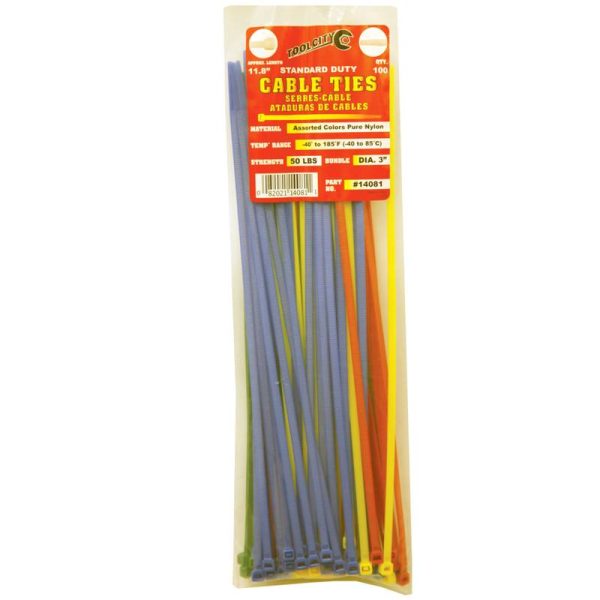 Tool City 11.8 in. L Cable Tie Assorted 100 Pack Discount