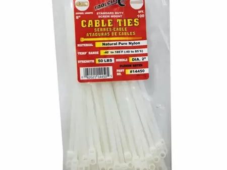 Tool City 8 in. L White Cable Tie 50 # 100 Pack For Discount