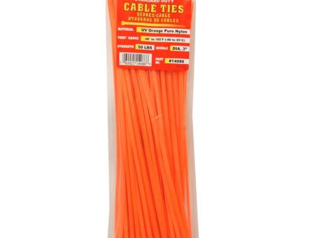 Tool City 11.8 in. L Orange Cable Tie 100 Pack on Sale