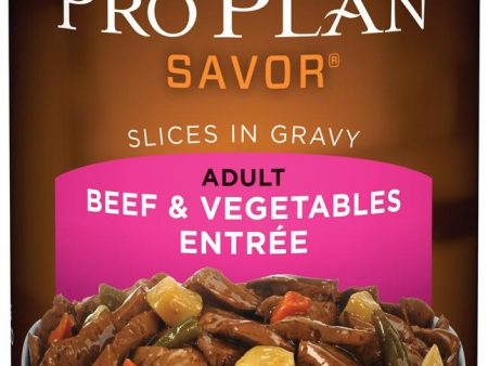 Purina Pro Plan Savor Adult Beef & Vegetables Slices in Gravy Canned Dog Food on Sale