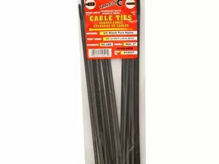 Tool City 11.8 In. L Black Cable Tie 50LB SD DOUBLE HEAD 25 Pack on Sale