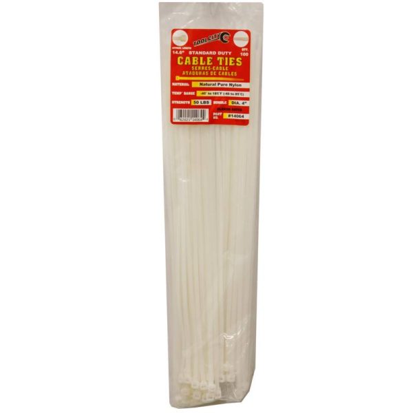 Tool City 14.6 in. L White Cable Tie 100 Pack Hot on Sale