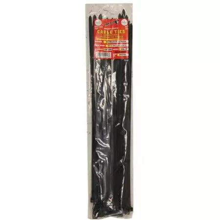 Tool City 18 in. L Black Cable Tie 120LB HEAVY DUTY 50 Pack For Cheap