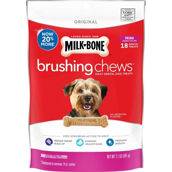 Milk-Bone Original Daily Dental Brushing Chews Mini Dog Treats Online