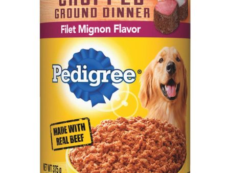 Pedigree Traditional Chopped Ground Dinner Filet Mignon Flavor Adult Wet Dog Food, 13.2 Oz. Supply