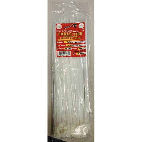 Tool City 11.8 in. L White Cable Tie 100 Pack Online