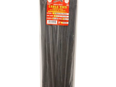 Tool City 14.5 in. L Black Cable Tie 120LB HD 100 Pack For Cheap