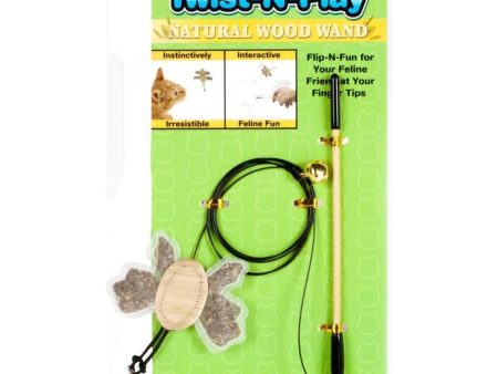 TWIST-N-PLAY NATURAL WOOD WAND CAT TOY (NATURAL) Cheap