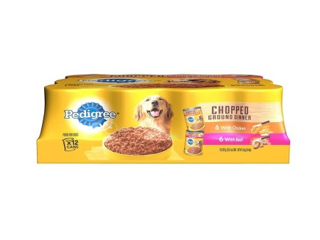 Pedigree Chopped Ground Dinner Multipack with Chicken and Beef Canned Dog Food Fashion