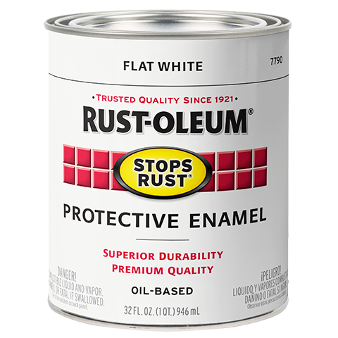 Rust-Oleum® Protective Enamel Brush-On Paint Flat White Cheap