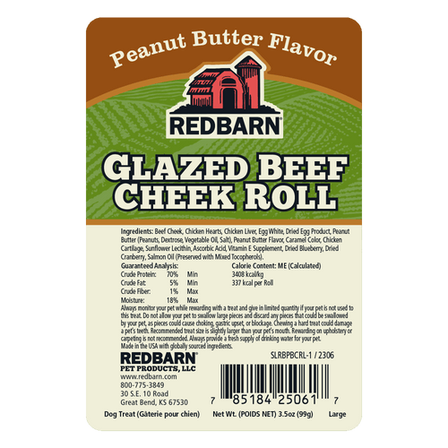 Redbarn Glazed Beef Cheek Rolls - Peanut Butter Flavor Fashion