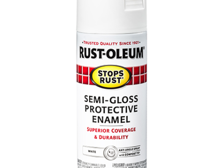 Rust-Oleum® Protective Enamel Spray Paint Semi-Gloss White For Sale