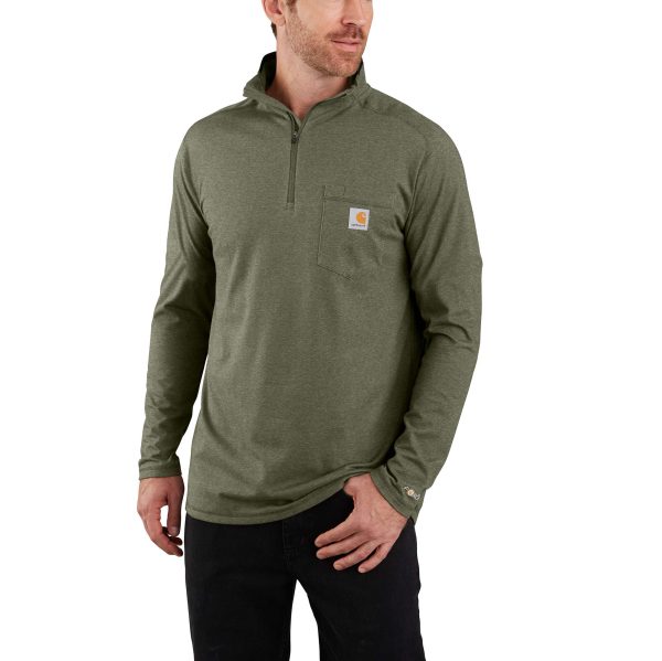 Carhartt Force Relaxed Fit Midweight Long-Sleeve Quarter-Zip Mock-Neck T-Shirt Fashion