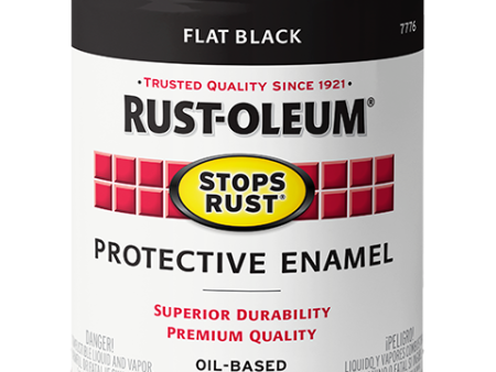 Rust-Oleum® Protective Enamel Brush-On Paint Flat Black Hot on Sale