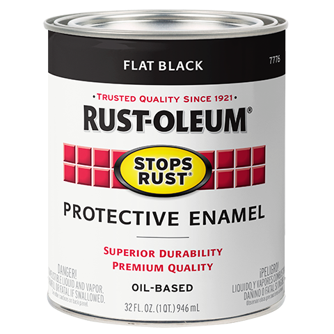 Rust-Oleum® Protective Enamel Brush-On Paint Flat Black Hot on Sale