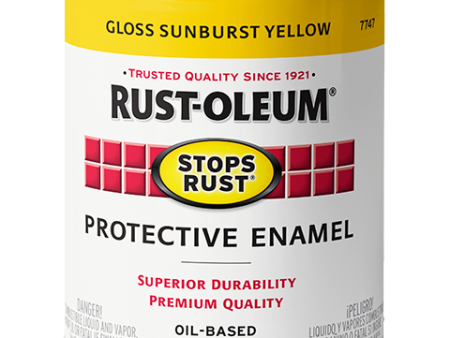 Rust-Oleum® Protective Enamel Brush-On Paint Gloss Sunburst Yellow For Sale