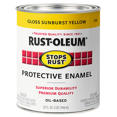 Rust-Oleum® Protective Enamel Brush-On Paint Gloss Sunburst Yellow For Sale