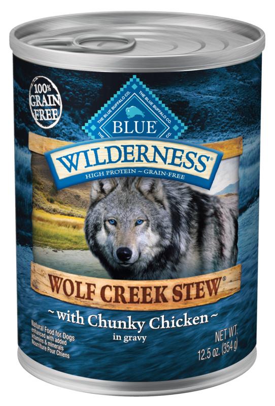 Blue Buffalo Wilderness Wolf Creek Stew Chunky Chicken Stew Canned Dog Food on Sale