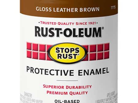 Rust-Oleum® Protective Enamel Brush-On Paint Gloss Leather Brown Online Hot Sale