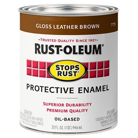 Rust-Oleum® Protective Enamel Brush-On Paint Gloss Leather Brown Online Hot Sale