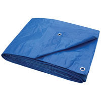 ProSource Tarpaulin, 10 ft L, 8 ft W, 3.5 mil Thick, Polyethylene, Blue For Sale