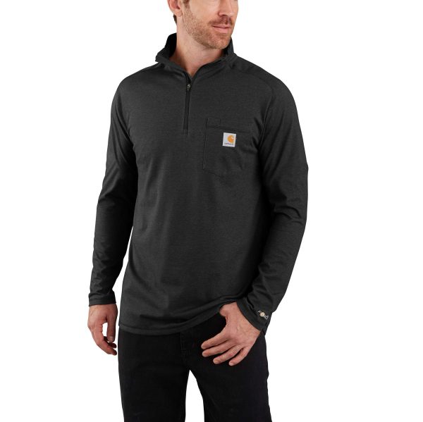 Carhartt Force Relaxed Fit Midweight Long-Sleeve Quarter-Zip Mock-Neck T-Shirt Fashion