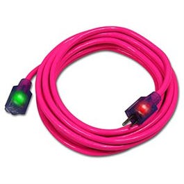 Pro Glo Extension Cord, Pink, 14 3, 25-Ft. Supply