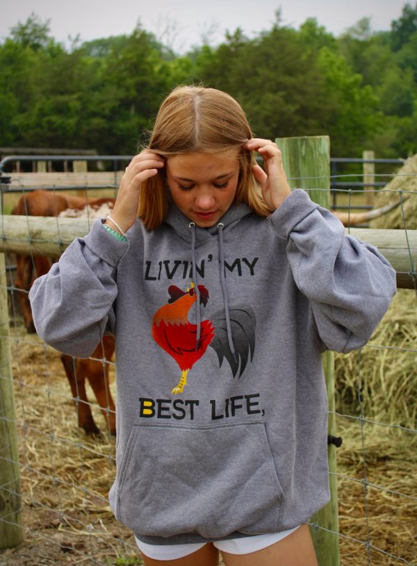 Livin’ My Best Life Graphite Heather Hoodie Online