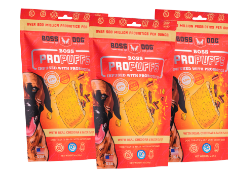 Boss Dog Propuffs Treat for Dogs Real Cheddar & Bacon Flavor on Sale