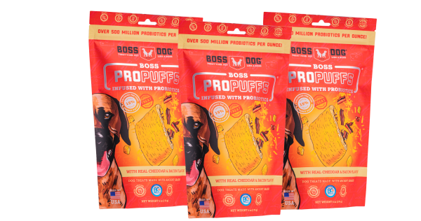 Boss Dog Propuffs Treat for Dogs Real Cheddar & Bacon Flavor on Sale