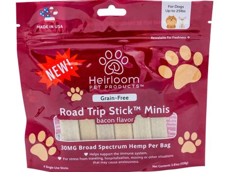 Heirloom Pet Products Mini Road Trip Sticks, Bacon Flavor Long-Lasting Chews For Cheap